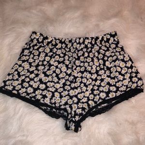 Black Daisy Shorts